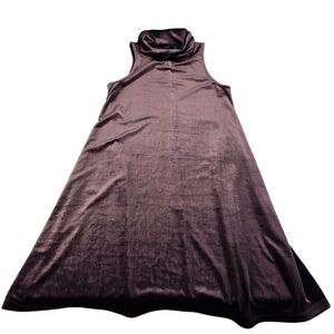 Apt. 9 High Neck XS Sleeveless Crushed Velvet Dress Deep Burgundy 2704-